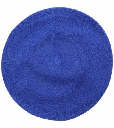 Berets Beaded Lavender Circle on Beret for Women 100% Cotton - Light Navy - CO18R440L36