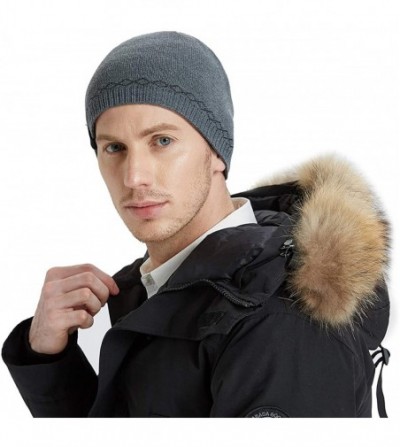 Skullies & Beanies Mens Winter Beanie Hat Warm Knit Cuffed Plain Toboggan Ski Skull Cap - B2-grey - CA18H09L44A