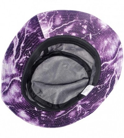 Bucket Hats Unisex Galaxy Bucket Hat Summer Fisherman Cap for Men Women - Lightning Purple - CO18U5US6GX