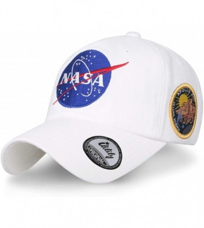 Baseball Caps NASA Meatball Logo Embroidery Baseball Cap Apollo 13 Patch Trucker Hat - White - C1189O6R7LS