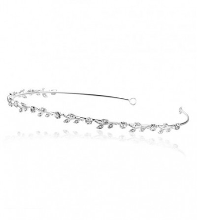 Headbands Flexible Elegant Vine Design Headband Tiara - Silver Plated Clear Crystals T021 - Clear Crystals Silver Plating - C...