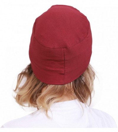 Skullies & Beanies Women's Cotton Headwears (Multicolours- Free Size) - Maroon - CV18DTUEUIE