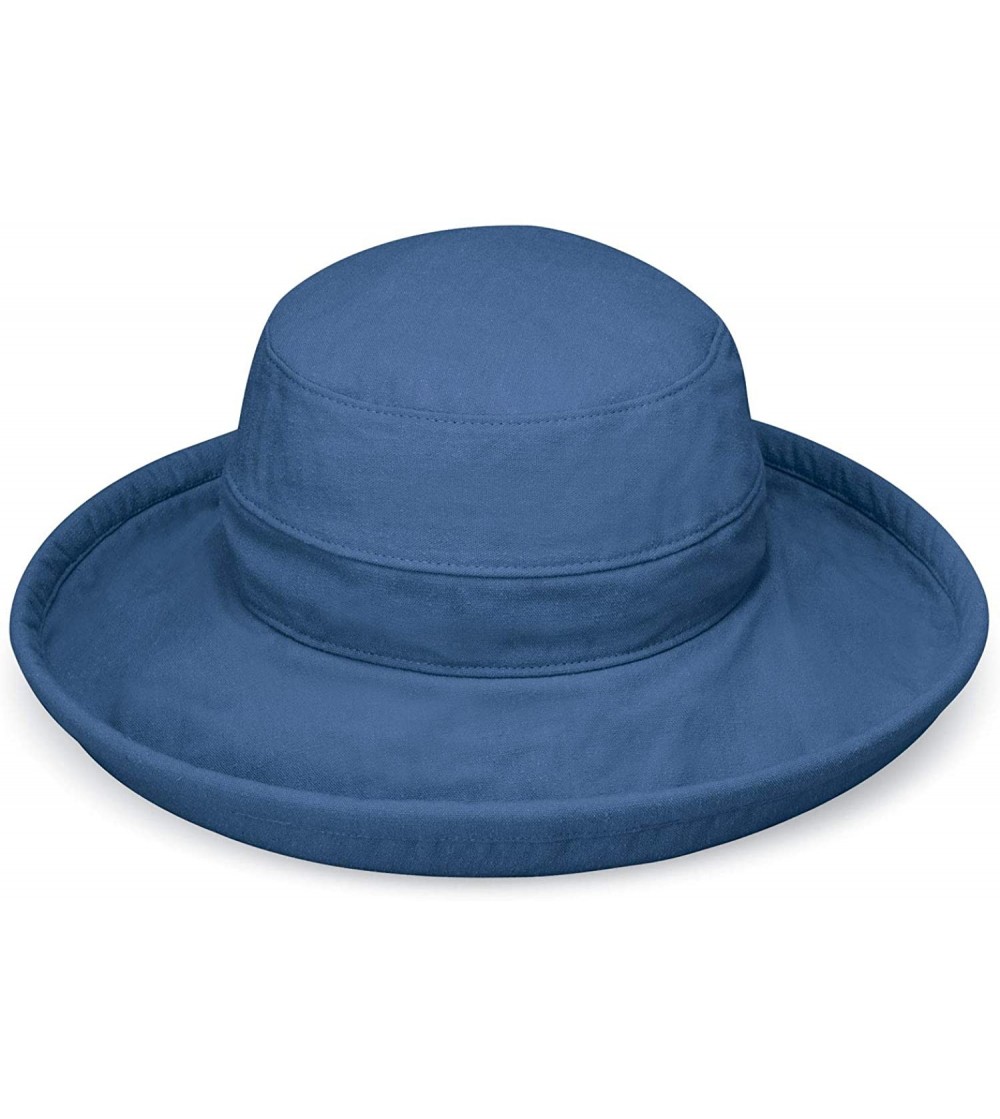 Sun Hats Women's Casual Traveler Sun Hat - UPF50- Broad Brim- Packable- Australian Design - Slate Blue - C9192K9Z0RU