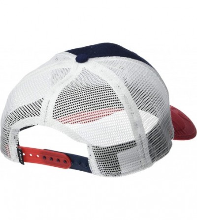 Baseball Caps Men's Rubberized Flag Logo Snapback Cap - Navy/Red/White - C418LYNME09