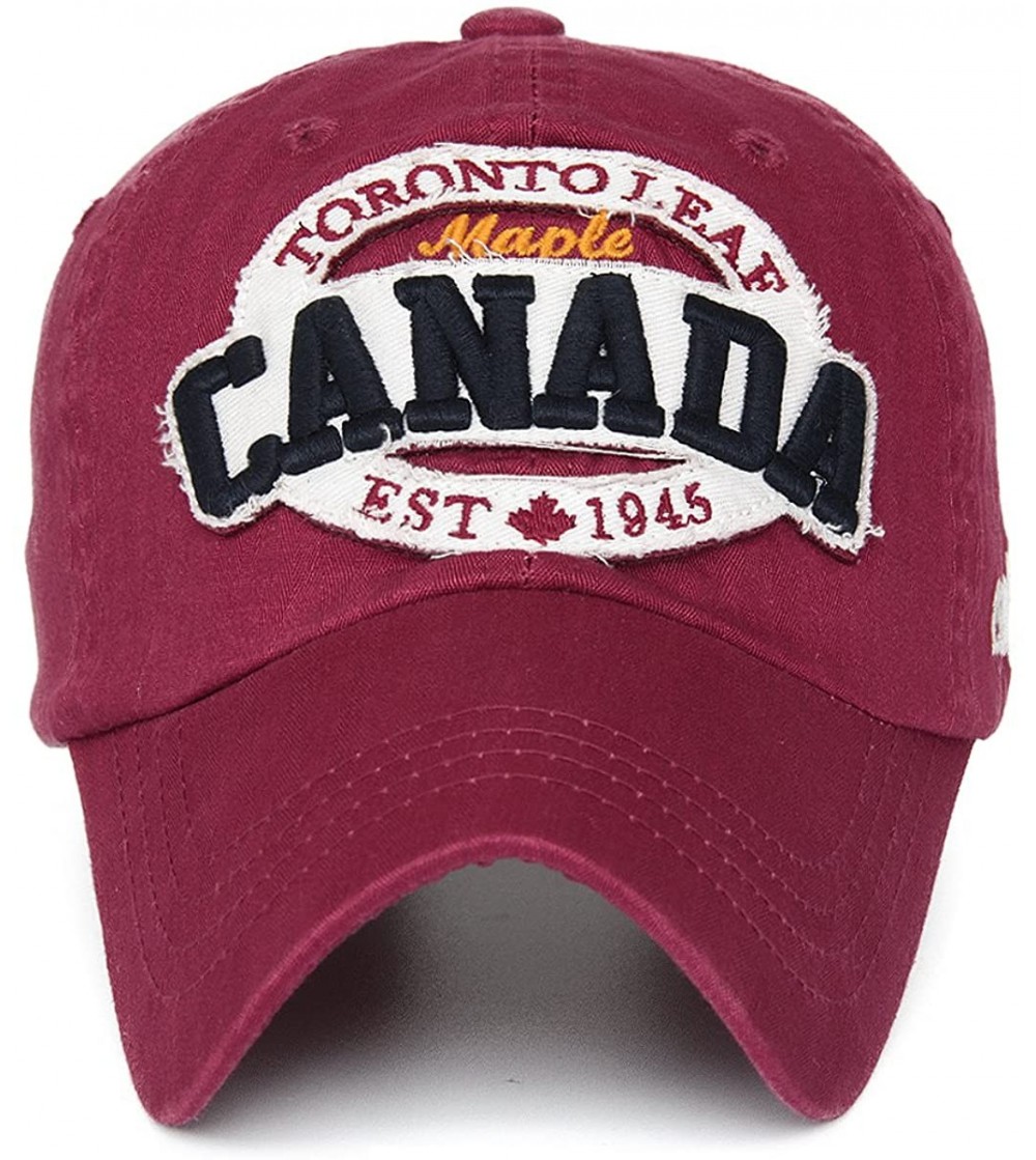 Baseball Caps Unisex Vintage Trendy Baseball Cap Trucker Hat Golf Travel Hip Hop Canada Flag Maple - C911A16P40P