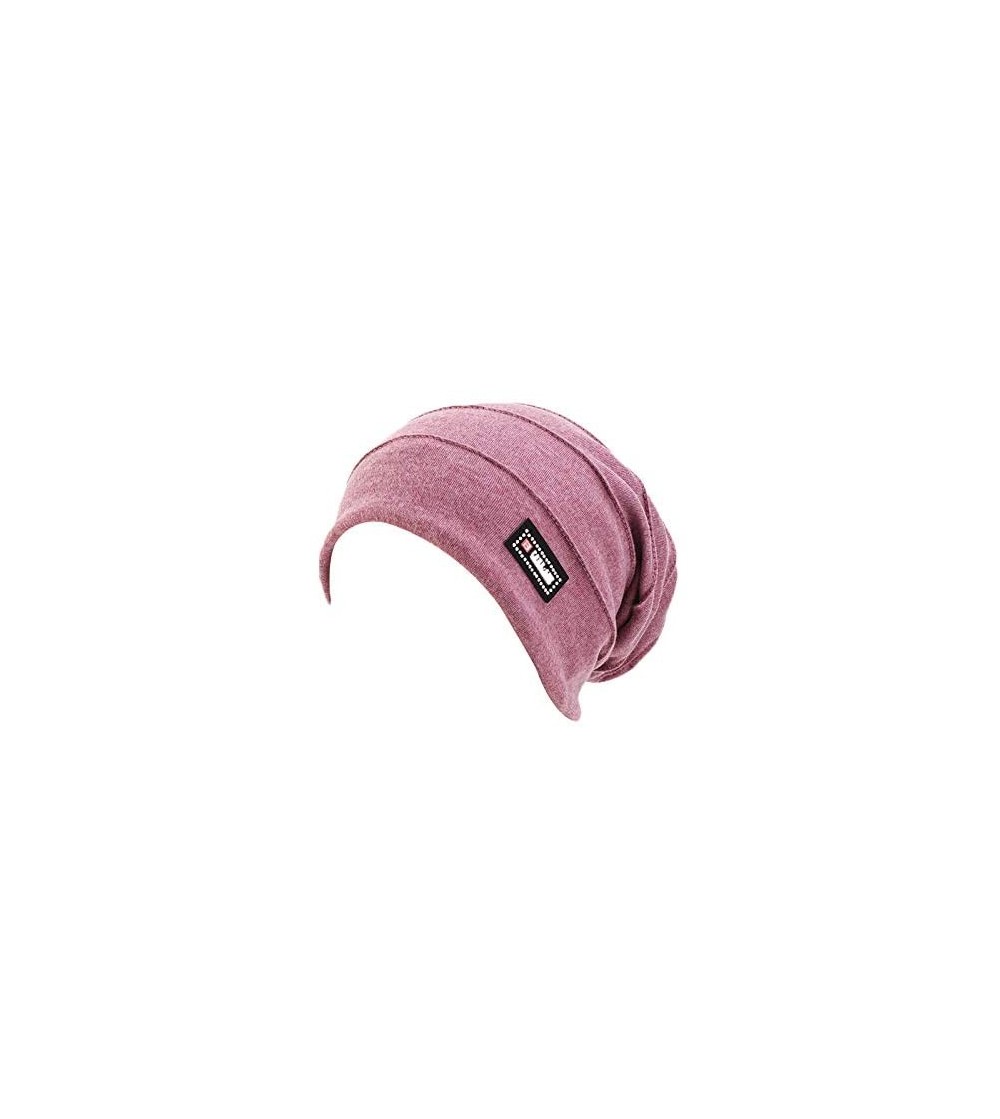 Skullies & Beanies New Women's Cotton Flower Elastic Turban Beanie Chemo Cap Hair Loss Hat - Light Purple - CA18U3QWUZZ
