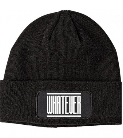 Skullies & Beanies Whatever Winter Knit Beanie Hat - Black - C712NYFXW0K