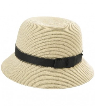 Fedoras Womens Summer Sun Beach Straw Hats UPF Protective Panama Fedora Outdoor Patio - 00747_khaki Beige - CG18TRUXZH3