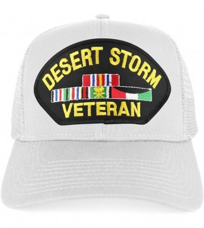 Baseball Caps Desert Storm Veteran Embroidered Patch Snapback Mesh Trucker Cap - White - CN189OKZM6W