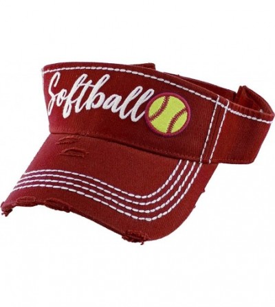 Visors Womens Baseball Cap Sun Visor High Ponytail Bun Adjustable Vintage Distressed Athletic Hat - CO1953CGY2M
