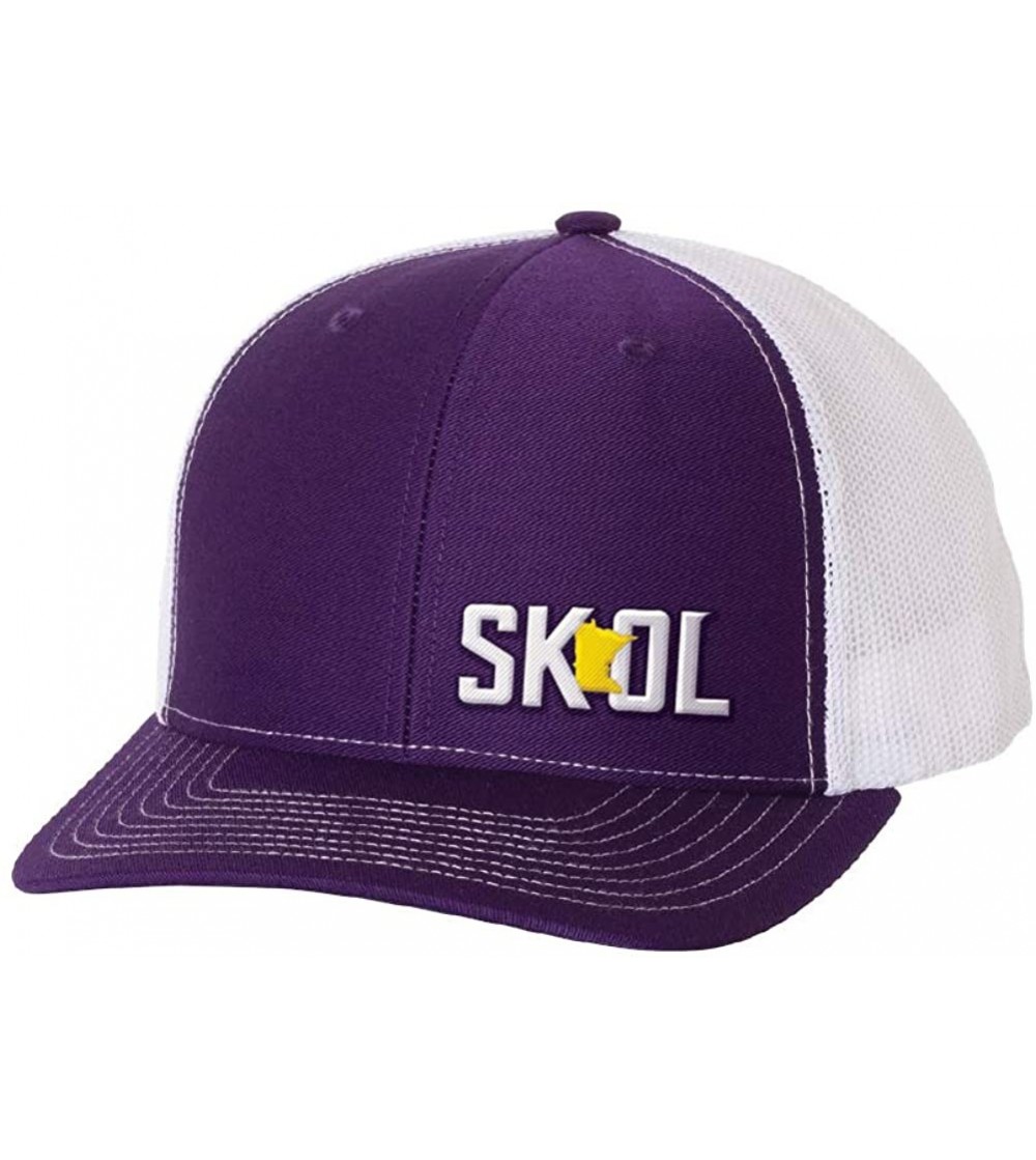 Baseball Caps SKOL Embroidered Snapback Cap - Purple/White - C318L3RCRYY