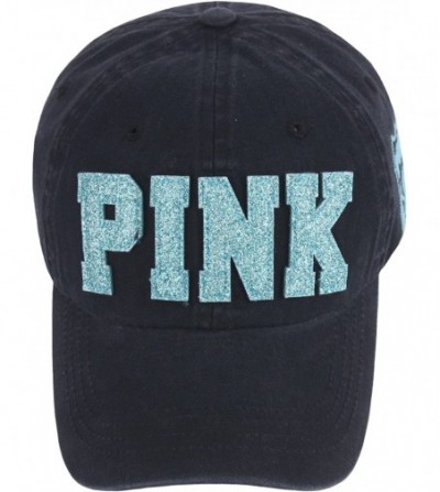 Baseball Caps New Pink Emblem Women Sexy Twinkle Club Lady Ball Cap Baseball Hat Truckers - Black-blue - CZ11WBRC93X