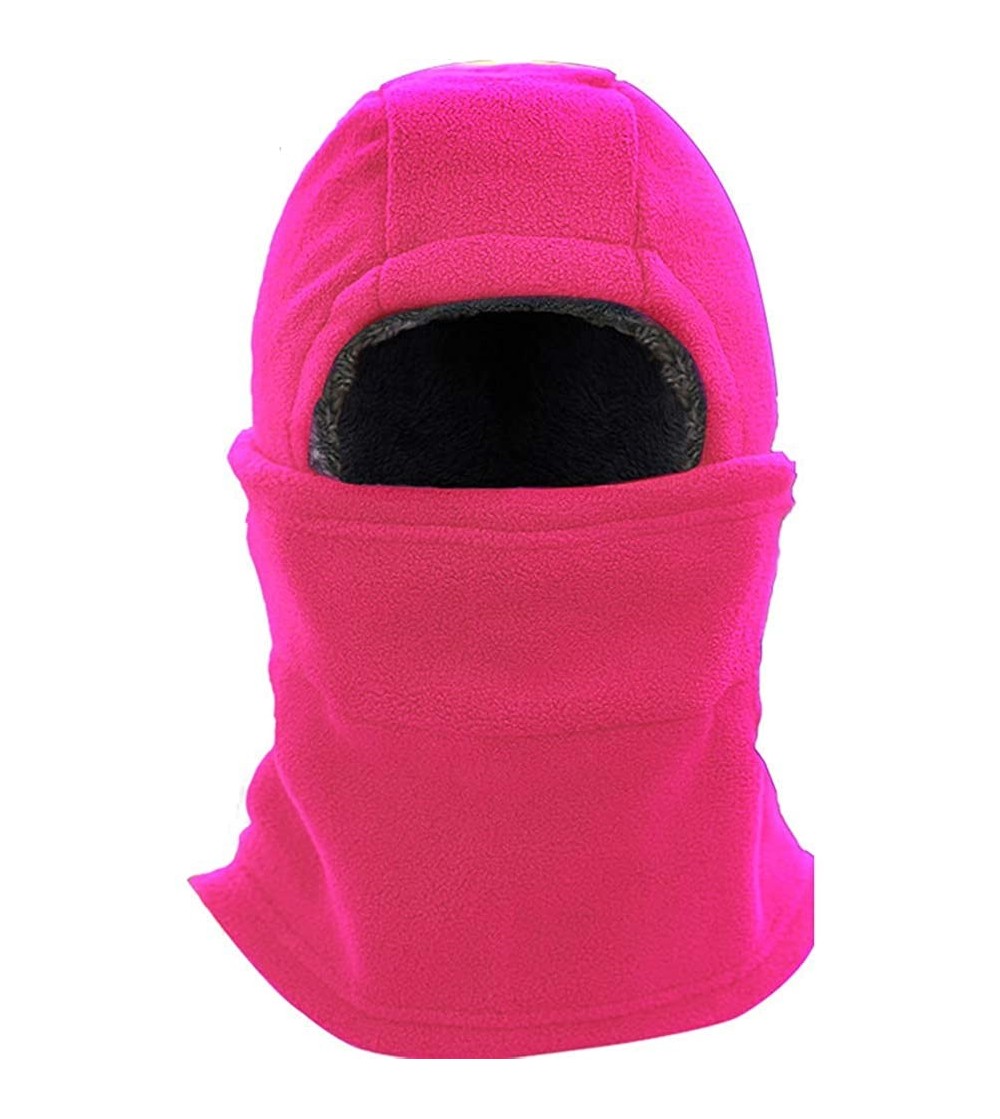 Balaclavas Winter Windproof Adjustment Fleece Balaclava Ski Face Mask Hats for Men/Women/Kids - Pink - CM189LUZ2G8