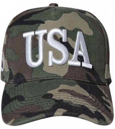 Baseball Caps USA Baseball Cap Polo Style Adjustable Embroidered Dad Hat with American Flag for Men and Women - .Usa Camo - C...