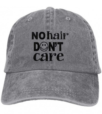 Baseball Caps No Hair Don't Care Low Profile Plain Baseball Cap Vintage Washed Adjustable Dad Hat Trucker Hat - Ash - C718HY8...