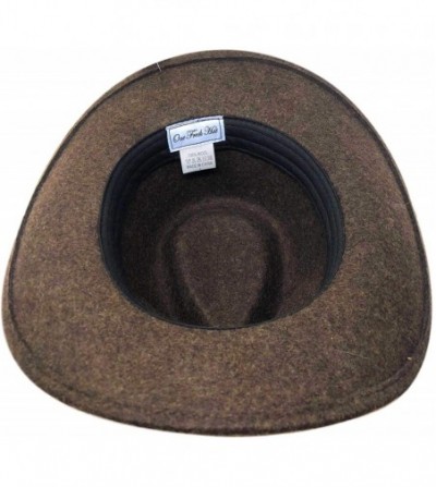 Fedoras Bellamora One Fresh Hat Wool Felt Crushable Outback Fedora Water Repellent Indy Jones Style Hat - Mix Brown - CK18ZO7...