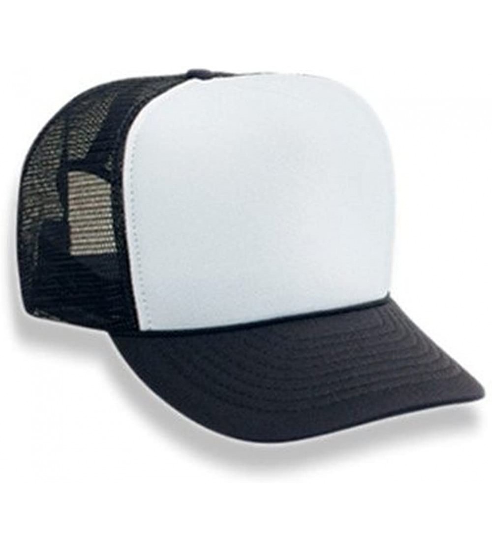 Baseball Caps Blank Mesh Trucker Hat Cap Snapback - Black & White - CS113C07Q77