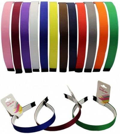 Headbands Satin Headband - 12 Hard Headbands - Ribbon Hairband for Women - Ribbon Headband - CL12MAX4HSP