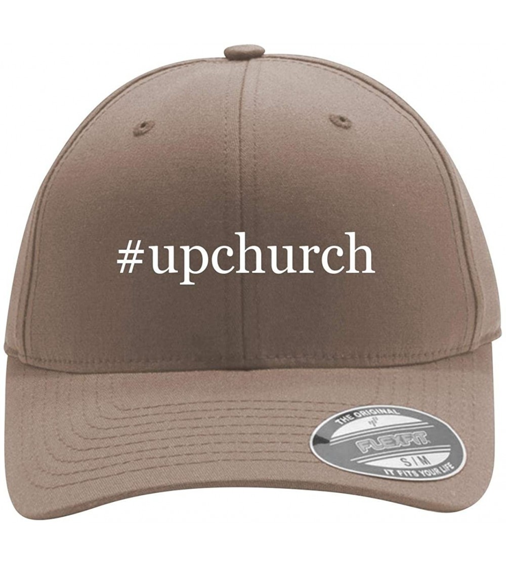 Baseball Caps Upchurch - Men's Hashtag Flexfit Baseball Cap Hat - Khaki - C418WW7N9CG