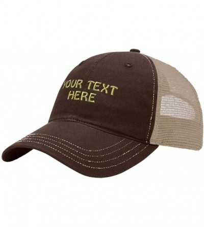 Baseball Caps Richardson Soft Trucker Hat Custom Personalized Text Dad Hats for Men & Women - Brown Khaki - CE18WRIL2ZC