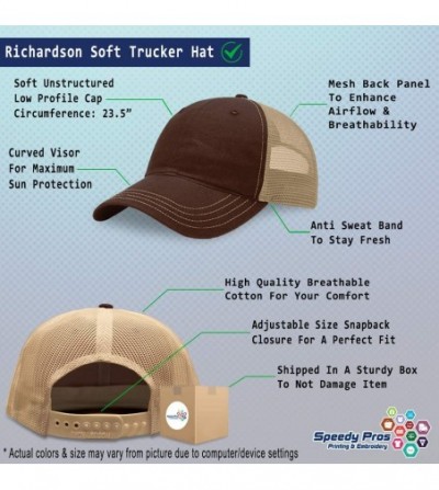 Baseball Caps Richardson Soft Trucker Hat Custom Personalized Text Dad Hats for Men & Women - Brown Khaki - CE18WRIL2ZC