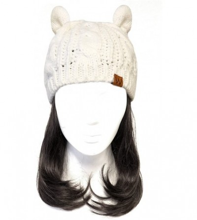 Skullies & Beanies Winter Thick Knit Beanie Slouchy Beanie for Men & Women - Ivory - CT180K9WCS2