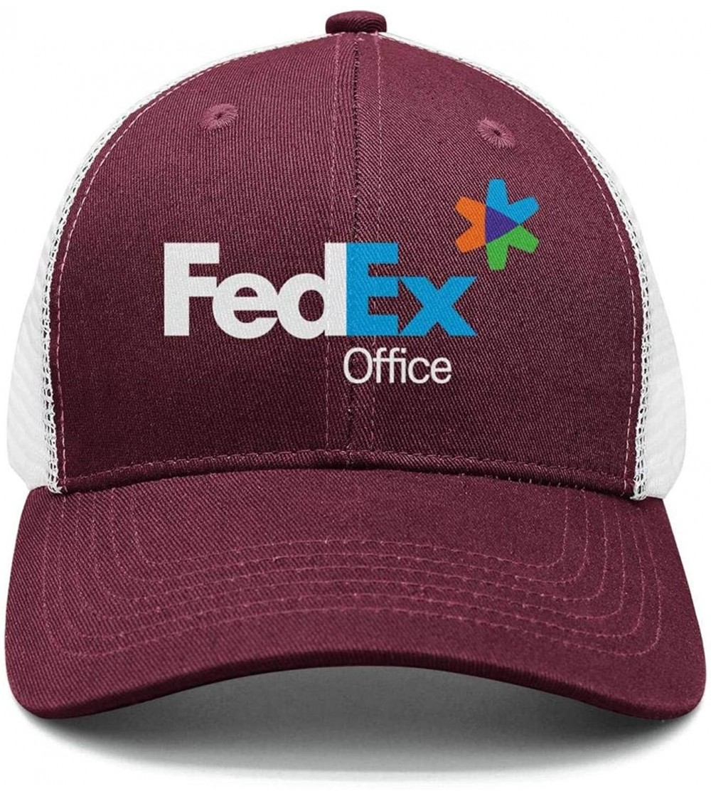 Baseball Caps Mens Printed FedEx-Ground-Express-Violet-Green-Logo-Symbol-Adjustable Sun Cap - Maroon-11 - CB18QA50HXK