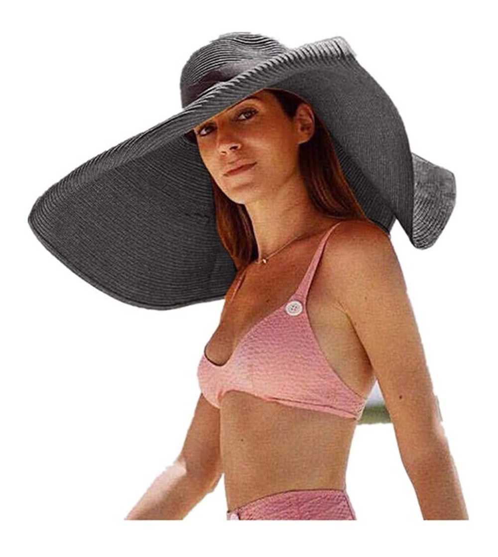 Sun Hats MEANIT Womens Oversized Foldable Packable - C418TSTUEUS