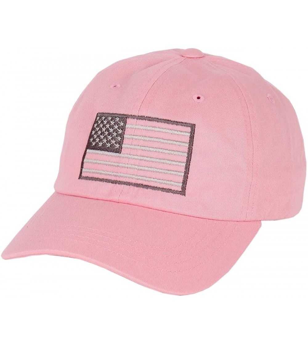 Baseball Caps USA American Flag Baseball Cap Military Army Operator Adjustable Hat - Pink - CF129AQ8313