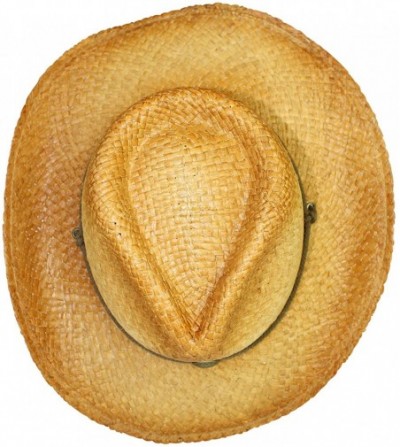 Cowboy Hats Distressed Classic Straw Cowboy Hat with Chin Cord - CS111OSW73H