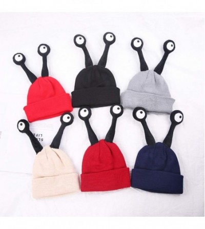 Skullies & Beanies Soft Warm Fall Winter Novelty Knitted Hat Beanie Cap For Kids Cute Snail Horn Insect Tentacle Hat(Black) -...