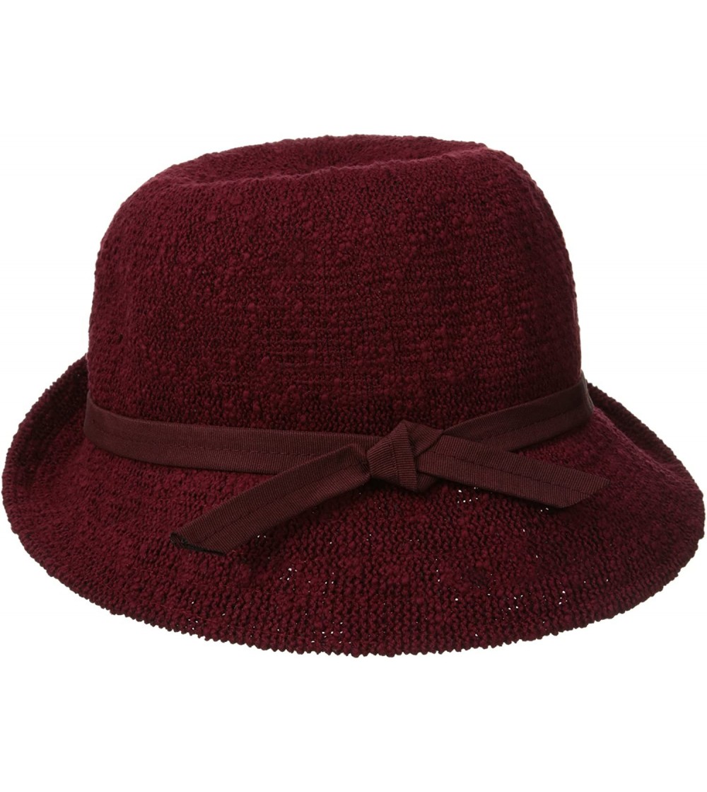 Sun Hats Women's Slubby Knit Cloche Hat - Ox Blood - CL11EFAW95L