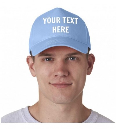 Baseball Caps Custom Hat Add Your Own Text Embroidered Adjustable Size Baseball Cap - Light Blue - C7195KIHXMG