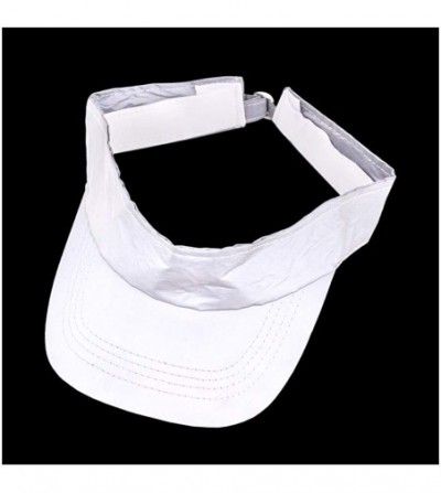 Visors Women Unisex PU Visors Wide Brim UV Protective Sportswear Visors Golf Tennis Sunhat - Reflective - CG1986UEREM
