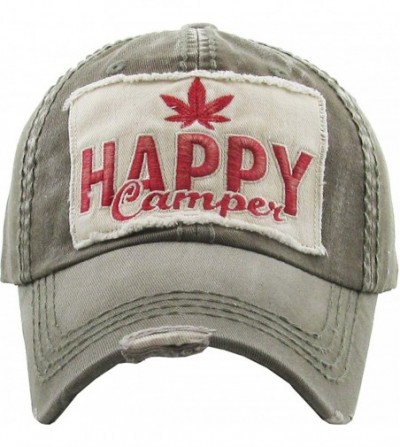 Baseball Caps Weed Marijuana Leaf Collection Dad Hat Baseball Cap Polo Style Adjustable - (2.4) Happy Camper Olive - CS189YKRQZ0