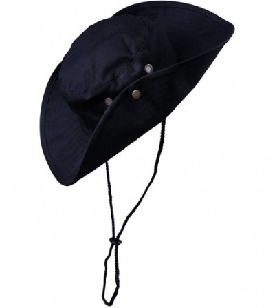 Sun Hats Bucket Hat Wide Brim Boonie Outdoor Sun Hats - Black - C3184WXUTE6