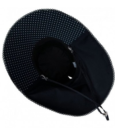 Sun Hats UV Protection Sun Hats Packable Summer Hat Women w/Ponytail Chin Strap 55-61CM - 69053_navy - CV18DTSZD0S