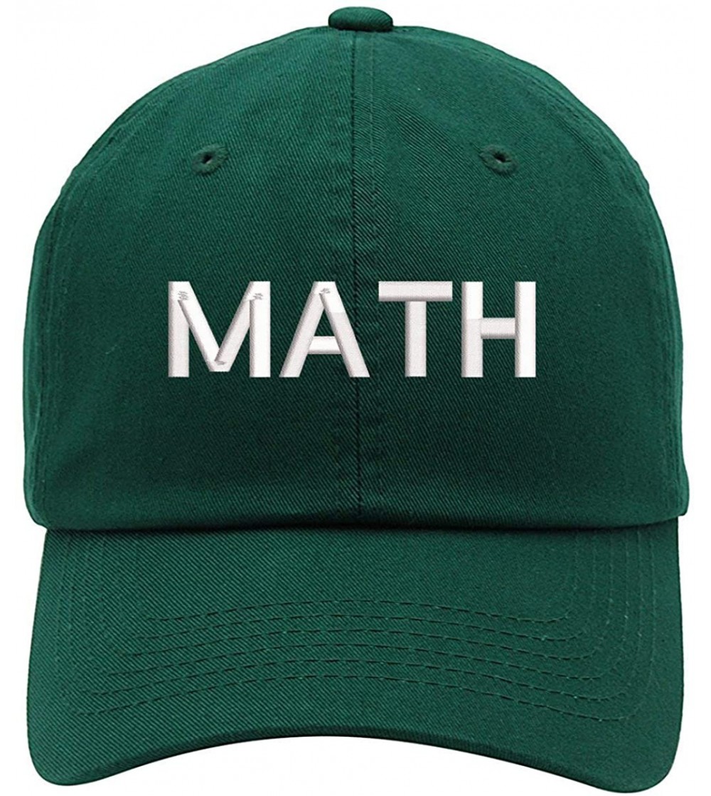 Baseball Caps Math Make America Think Harder Embroidered Low Profile Soft Crown Unisex Baseball Dad Hat - Forest Green - CH19...