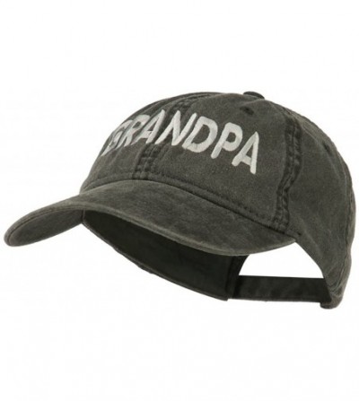 Baseball Caps Wording of Grandpa Embroidered Washed Cap - Black - CR11KNJEU3N