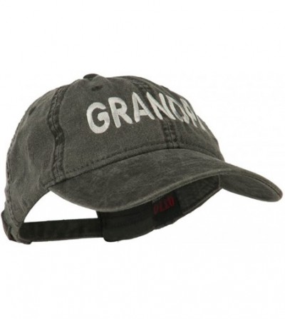 Baseball Caps Wording of Grandpa Embroidered Washed Cap - Black - CR11KNJEU3N