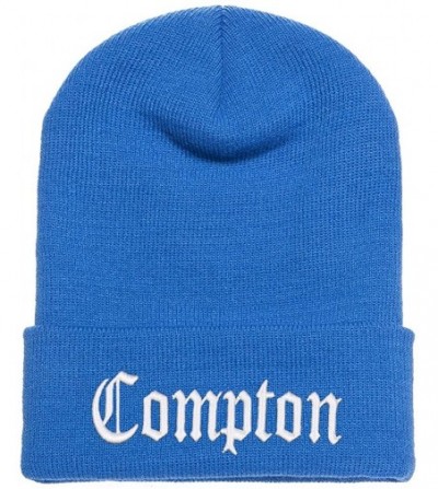 Skullies & Beanies 3D Embroidered Compton Warm Knit Beanie Cap Yupoong - Carolina Blue - CH120S59JY1