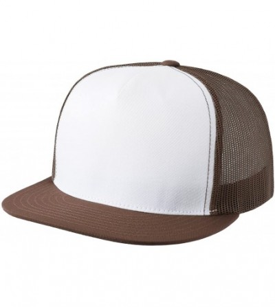Baseball Caps 2040USA Yupoong Classic Two Tone Trucker Snapback Hat - 6006 (One Size- Brown/White/Brown) - CT11LMLWJ61