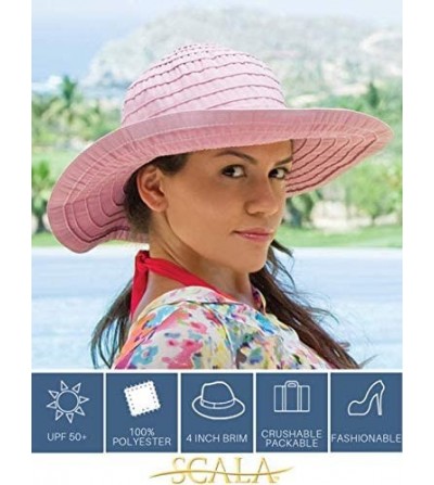 Sun Hats Women's Sewn Ribbon Crusher Hat - Turquoise - CQ119Y7XYRN