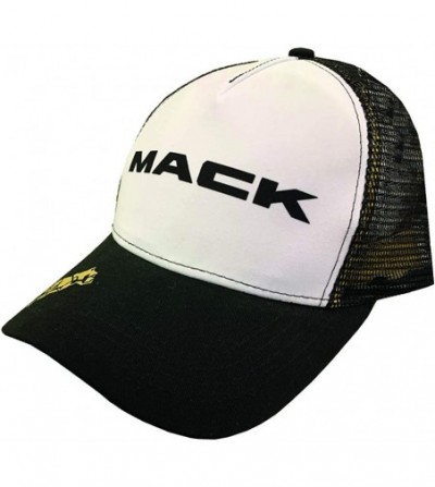 Baseball Caps Black and White Mack Mesh Back Trucker Hat - C5192AGC32D