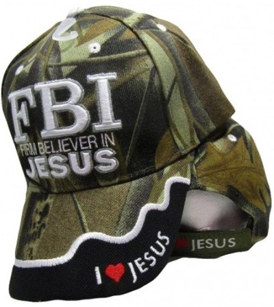 Skullies & Beanies FBI Firm Believer in Jesus Christ Christian Camo Camouflage Embroidered Cap Hat - CB187EIT583