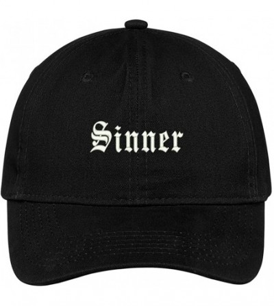 Baseball Caps Sinner Embroidered Low Profile Adjustable Cap Dad Hat - Black - CB12NRNU0NA