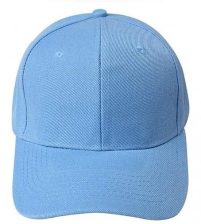 Baseball Caps Caps- Fashion Unisex Solid Color Blank Snapback Baseball Cap Hip Hop Hats - Sky Blue - C112DZ0JLAR