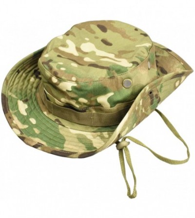 Sun Hats Men's Camo Boonie Hat Fishing Sun Hat Wide Brim Bucket Hat with Adjustable Strap - Mulicam - C718EHKCH0Y