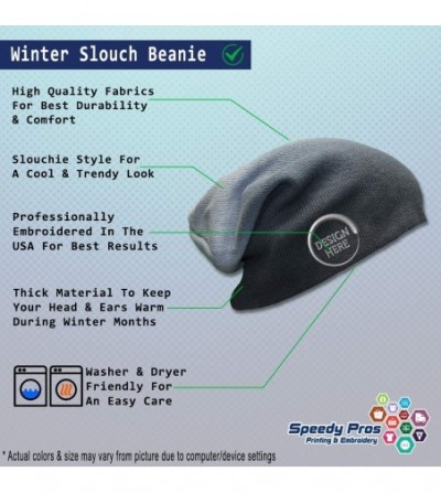 Skullies & Beanies Custom Slouchy Beanie Moose C Embroidery Acrylic Skull Cap Hats for Men & Women - Navy - CA18L6DGDYO