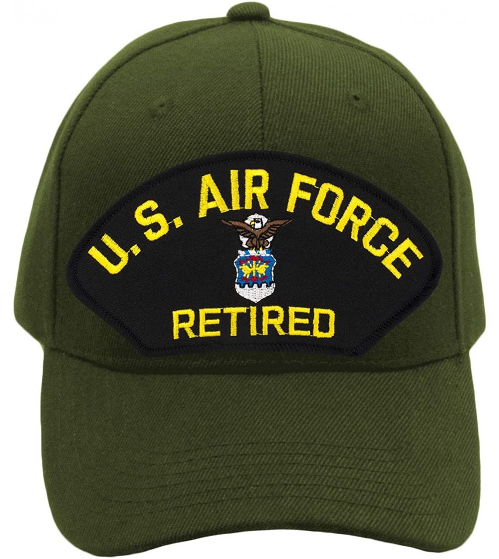 Baseball Caps US Air Force Retired Hat/Ballcap Adjustable One Size Fits Most - Olive Green - C018QX0DY64